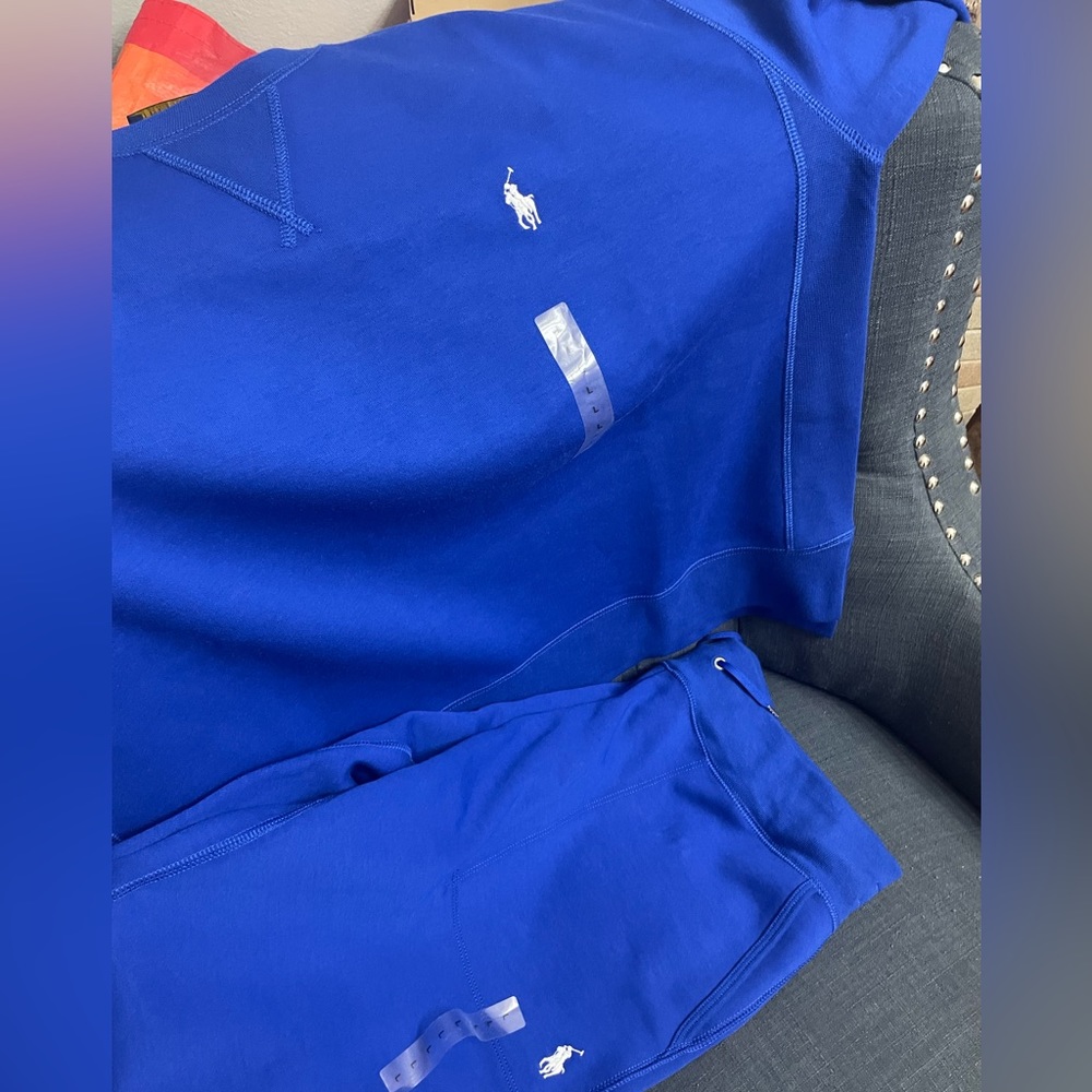 Women polo sweatsuit blue size M
